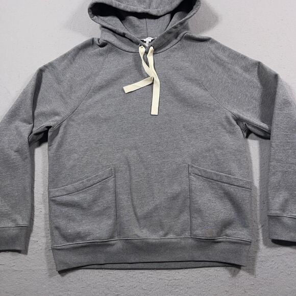 FRAME Gray Hoodie Sweatshirt Women Large Drawstring Pockets Raglan Long Sleeve‎ - Picture 2 of 9
